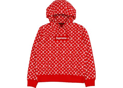 supreme louis vuitton sweatshirt red|Louis Vuitton supreme hoodie price.